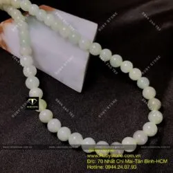 Vòng cổ ngọc Cẩm thạch xanh lơ nhẹ - Hình ảnh 5