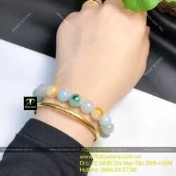 Vòng ngọc cẩm thạch tứ quý (Jadeite A) 10 ly