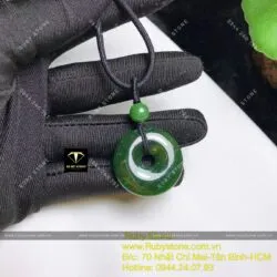 Mặt dây chuyền đồng điếu ngọc bích Canada xanh đậm - Hình ảnh 6