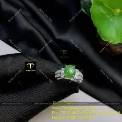 Nhẫn Oval bạc nữ Ngọc bích Canada - Ảnh 8