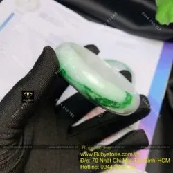 Vòng ngọc Cẩm thạch xanh lý táo, bản 15mm (Gia công theo yêu cầu) - Hình ảnh 9