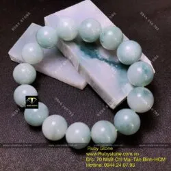 Vòng ngọc Cẩm thạch phiêu lam hoa 13,5mm - Hình ảnh 2
