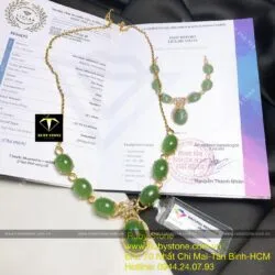 Vòng cổ ngọc bích Canada, vàng 18k - Hình ảnh 8