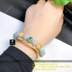 Vòng ngọc cẩm thạch tứ quý (Jadeite A) 10 ly - Hình ảnh 3