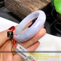 Vòng tay ngọc Cẩm thạch tử la lan, ni tay 55mm (Jadeite jade) Vòng tay ngọc Cẩm thạch tử la lan, ni tay 55mm (Jadeite jade)