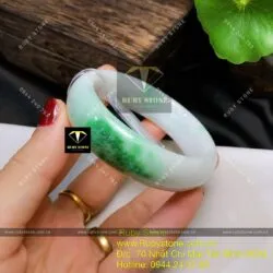 Vòng ngọc cẩm thạch xanh lý táo, ni tay 51mm