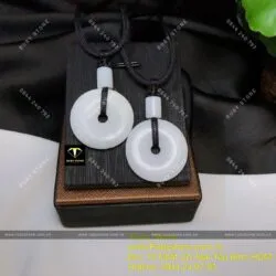 Mặt dây chuyền đồng điếu Bạch ngọc (jadeite A)
