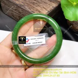 Vòng ngọc bích Canada xanh lý, bản tròn 9mm