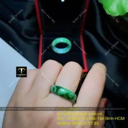 Nhẫn ngọc Cẩm thạch sơn thuỷ (jadeite A) - Hình ảnh 3
