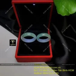 Nhẫn cặp ngọc Cẩm thạch (jadeite jade A) - Ảnh 6