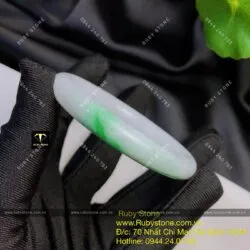 Vòng ngọc cẩm thạch xanh lý táo, ni tay 52mm (Gia công theo yêu cầu) - Hình ảnh 5