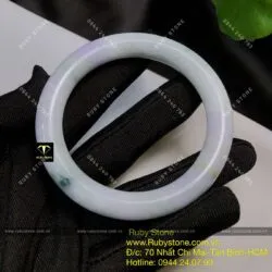 Vòng ngọc Cẩm thạch phớt tím, ni tay 57mm - Hình ảnh 8