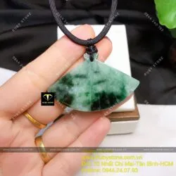 Quạt ngọc cẩm thạch sơn thuỷ kính (Jadeite A) - Hình ảnh 2