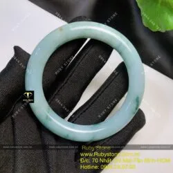 Vòng ngọc Cẩm thạch phiêu lam hoa, ni tay 54mm (Gia công theo yêu cầu) - Hình ảnh 3