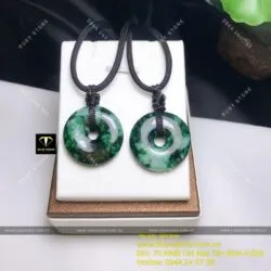 Mặt dây Đồng điếu ngọc Cẩm thạch sơn thuỷ (Jadeite A) - Ảnh 5