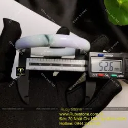 Vòng ngọc Cẩm thạch phớt tím, ni tay 57mm - Hình ảnh 2