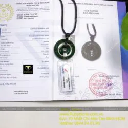 Mặt dây chuyền đồng điếu ngọc bích Canada đậm màu, kích thước 27mm