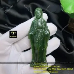 Tượng đức mẹ Maria ngọc bích Canada xanh đậm, KT 84mm - Hình ảnh 7