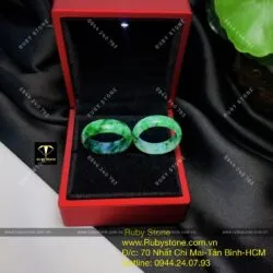 Nhẫn ngọc Cẩm thạch sơn thuỷ (jadeite A) - Hình ảnh 4