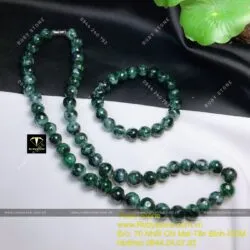 Bộ sản phẩm vòng cổ và vòng tay Cẩm thạch sơn thuỷ (jadeite A) Bộ sản phẩm vòng cổ và vòng tay Cẩm thạch sơn thuỷ (jadeite A)