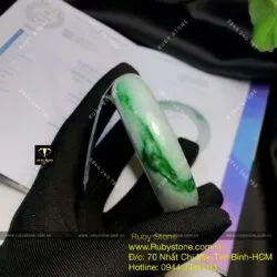 Vòng ngọc Cẩm thạch xanh lý táo, bản 15mm (Gia công theo yêu cầu) - Hình ảnh 2