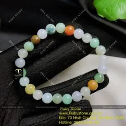 Vòng chuỗi ngọc Cẩm thạch (Jadeite A) nhiều màu 7,3 ly
