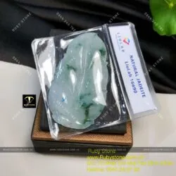 Mặt dây chuyền chiếc lá ngọc Cẩm Thạch (Jadeite A), KT 68mm