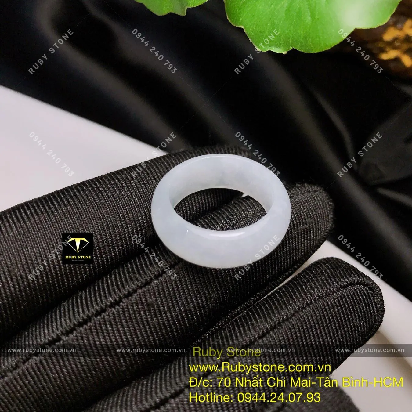 Nhẫn tròn bạch ngọc (jadeite A) Nhẫn tròn bạch ngọc (jadeite A) - Ảnh 3