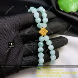Vòng chuỗi Cẩm thạch (jadeite A) mix charm vàng 24k Vòng chuỗi Cẩm thạch (jadeite A) mix charm vàng 24k