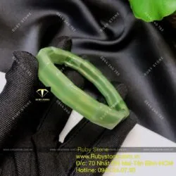 Vòng tay ngọc bích Nga (Russian Nephrite) bản mảnh - Ảnh 4