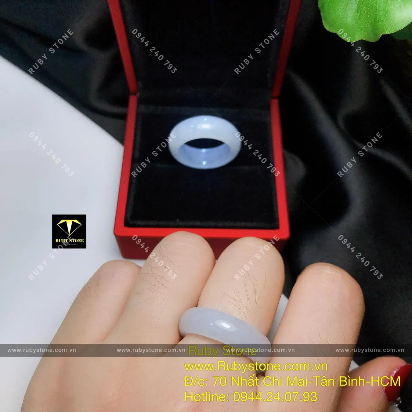 Nhẫn bạch ngọc trắng (jadeite A) Nhẫn bạch ngọc trắng (jadeite A) - Ảnh 5