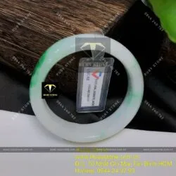 Vòng ngọc cẩm thạch xanh lý táo, ni tay 51mm - Hình ảnh 13