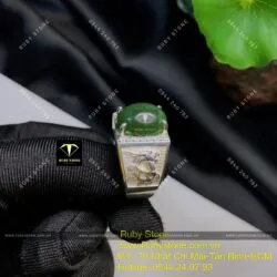 Nhẫn nam ngọc bích Canada, bạc 925 - Ảnh 3