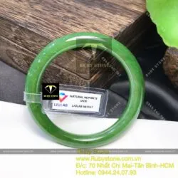 Vòng ngọc bích Canada xanh lý, bản tròn 9mm - Hình ảnh 7