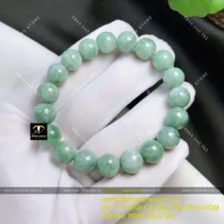 Vòng chuỗi cẩm thạch đậu lý (jadeite A) 10 ly - Ảnh 5