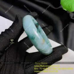 Vòng ngọc Cẩm Thạch Phiêu Lam Hoa, bản 15mm (Gia công theo yêu cầu) - Ảnh 2