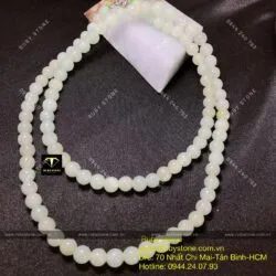 Vòng cổ ngọc Cẩm thạch xanh lơ nhẹ - Hình ảnh 3