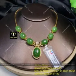 Vòng cổ ngọc bích Canada, vàng 18k