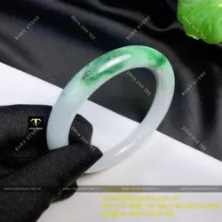 Vòng ngọc cẩm thạch xanh lý táo, ni tay 55mm (Gia công theo yêu cầu) - Ảnh 4