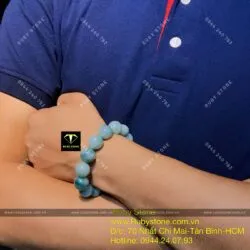 Vòng ngọc Cẩm thạch phiêu lam hoa 13,5mm - Hình ảnh 5