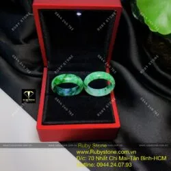 Nhẫn ngọc Cẩm thạch sơn thuỷ (jadeite A) - Hình ảnh 5