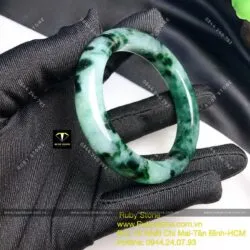 Vòng tay ngọc Cẩm thạch sơn thuỷ, ni tay 53mm - Ảnh 6