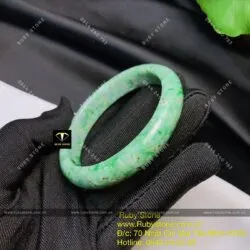Vòng ngọc cẩm thạch đậu lý xanh, ni tay 53mm - Ảnh 5