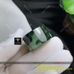 Nhẫn càn long Cẩm thạch sơn thuỷ xanh lý đen