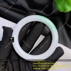 Vòng ngọc cẩm thạch xanh lý táo, ni tay 52mm (Gia công theo yêu cầu) - Hình ảnh 2