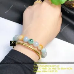 Vòng ngọc cẩm thạch tứ quý (Jadeite A) 10 ly - Hình ảnh 4
