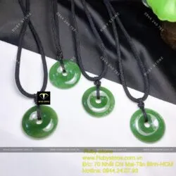 Mặt dây chuyền đồng điếu ngọc bích Canada, ĐK 28mm - Hình ảnh 3
