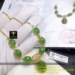 Vòng cổ ngọc bích Canada, vàng 18k - Hình ảnh 6
