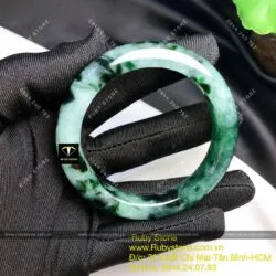 Vòng tay ngọc Cẩm thạch sơn thuỷ, ni tay 53mm - Ảnh 4