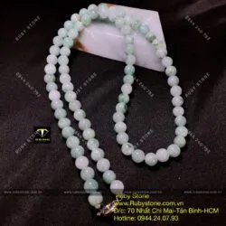 Vòng cổ cẩm thạch trắng phớt lý xanh Vòng cổ cẩm thạch trắng phớt lý xanh